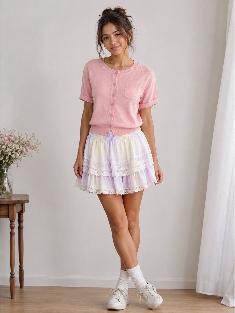 LoveShackFancy Women's Ruffle Mini Skirt *small flaw